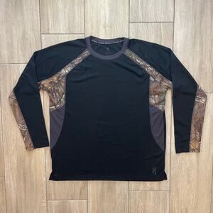 Browning Men’s XL Camo Black Performance Long Sleeve Hunting Shirt